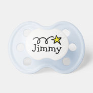 Baby Boy Pacifier | Shooting Star And Custom Name at Zazzle
