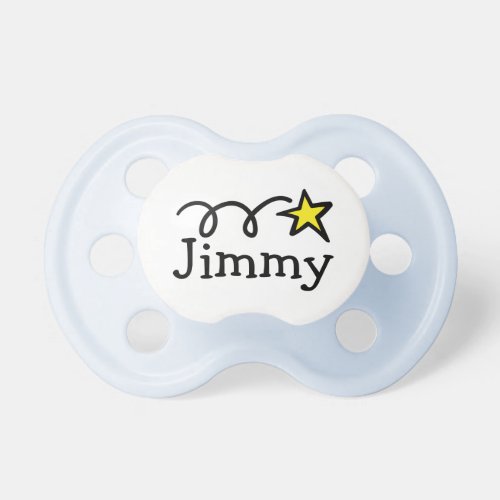 Baby boy pacifier  Shooting star and custom name