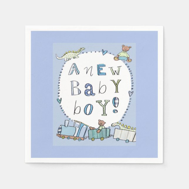 Baby Boy Paper Napkins (Front)