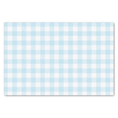 Baby Boy Pastel Blue Gingham Plaid Tissue Paper