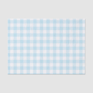Baby Boy Pastel Blue Gingham Plaid Tissue Paper
