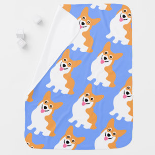 Baby Boy Pembroke Welsh Corgi Blue Blanket