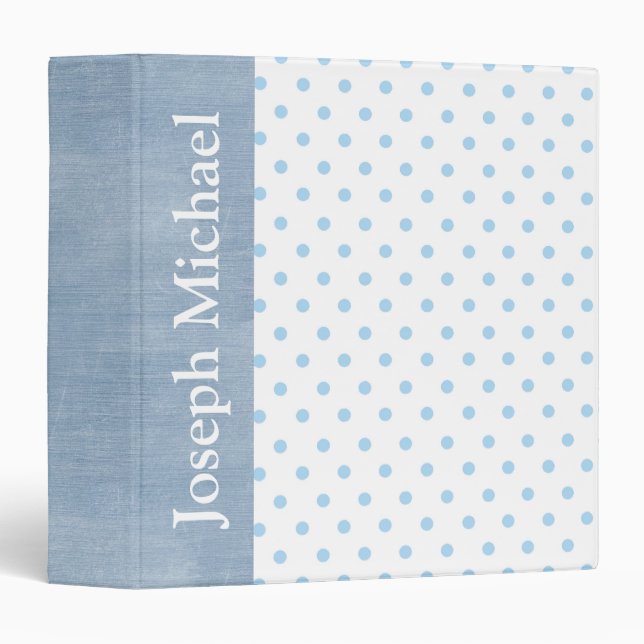 Baby Boy Personalized Custom Photo Album Gift 3 Ring Binder (Front/Spine)