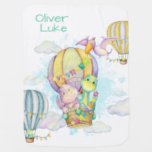 Baby Boy Personalized Dinosaur Baby Name Blanket