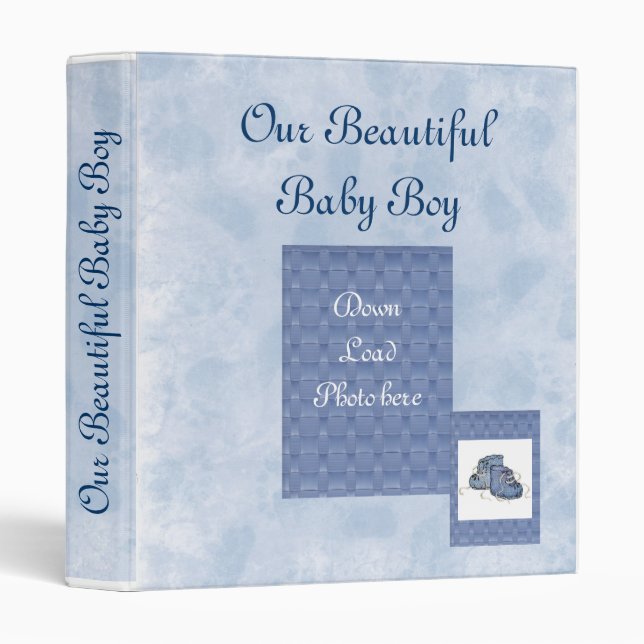 Baby Boy Photo Album 3 Ring Binder (Front/Spine)