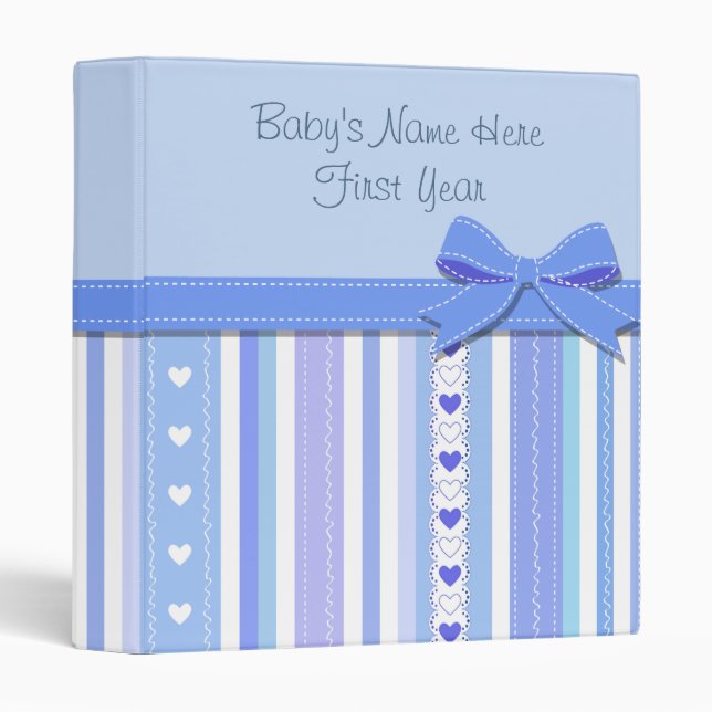 Baby Boy Photo Album 3 Ring Binder (Front/Spine)