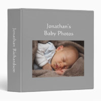 Baby Boy photo album gray custom photo binder