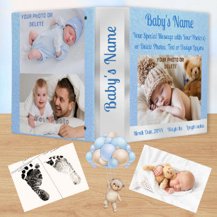 Baby Boy Photo Album Personalized, Name, Pictures, 3 Ring Binder