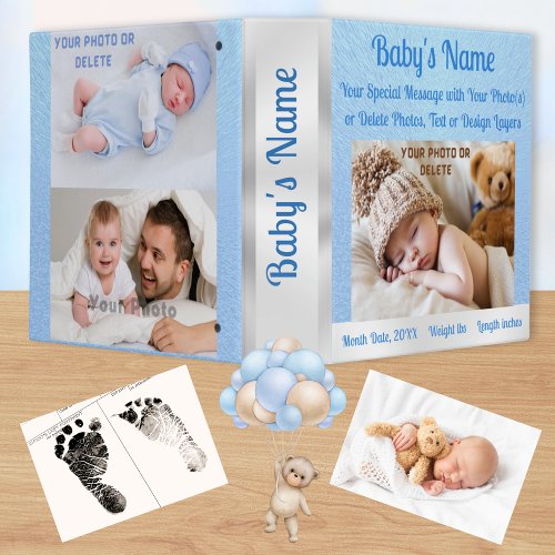 Baby Boy Photo Album Personalized Name Pictures 3 Ring Binder