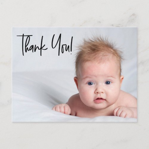 Baby Boy Photo baby shower thank you Script Postcard