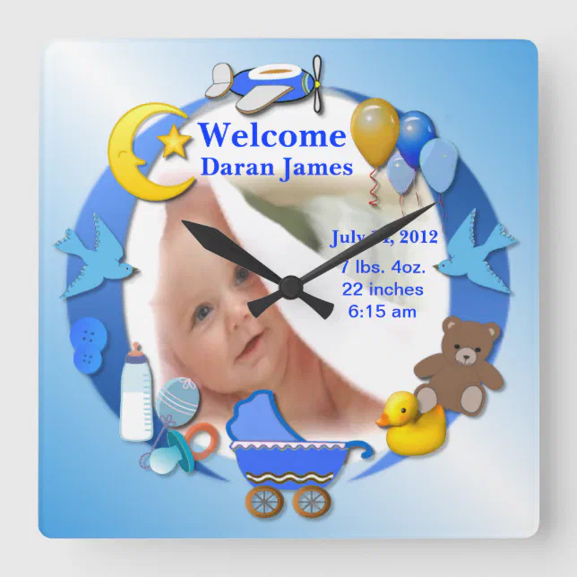 Baby Boy ~ Photo Clock | Zazzle