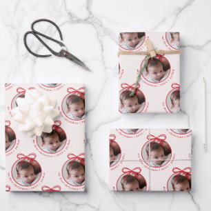 Baby Boy Photo First Christmas Wrapping Paper Sheets