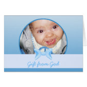 Baby boy Photo Gift from God Blue bow Bible verse (Front Horizontal)