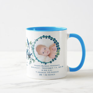 Baby Boy Photo Mug Baby Stats Cute Birds