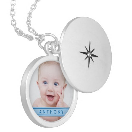 Baby Boy Photo Template Name Plate Locket Necklace Zazzle