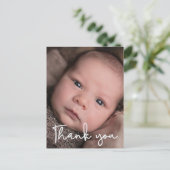 Baby Boy photo Thank you Script Birth Postcard | Zazzle