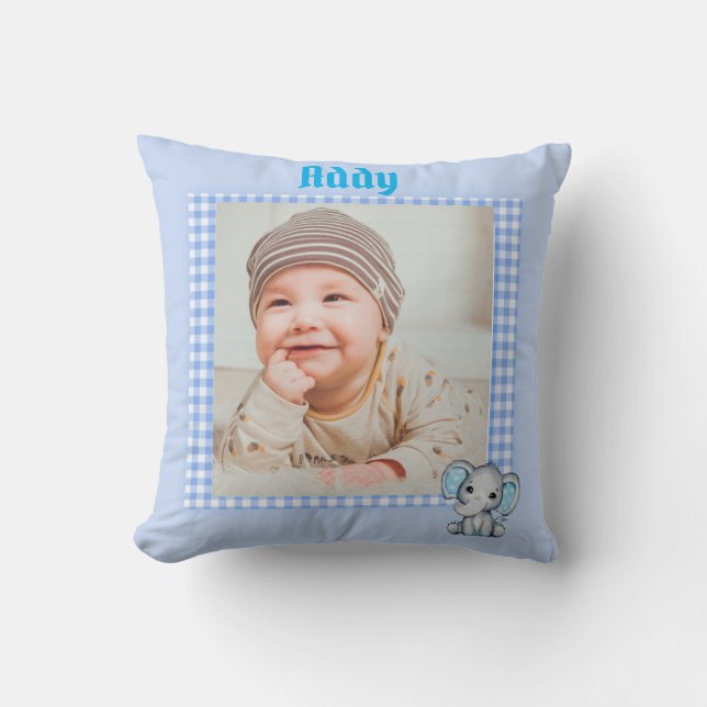 Baby Boy Photo  Throw Pillow (Front)