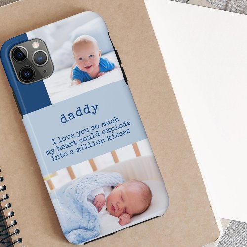 Baby Boy Photos with Adorable Words for Daddy iPhone 11 Pro Max Case