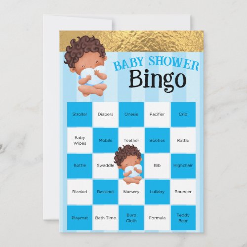 Baby Boy Pink And Gold Baby shower Bingo Game 