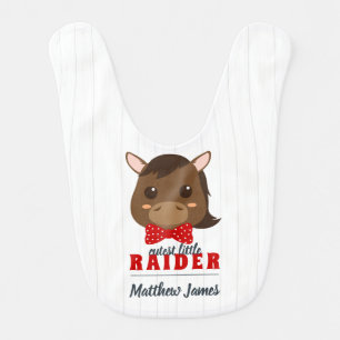 Baby Boy Pony Red Baby Bib