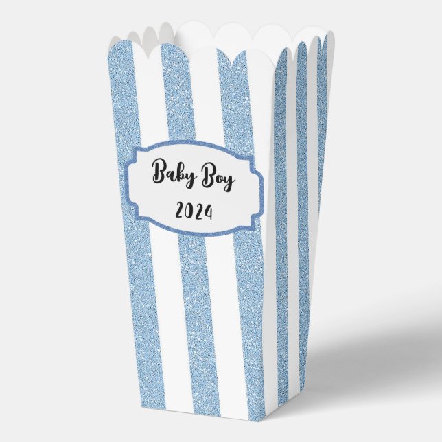 Baby Boy Popcorn Box Favor Box (Front)