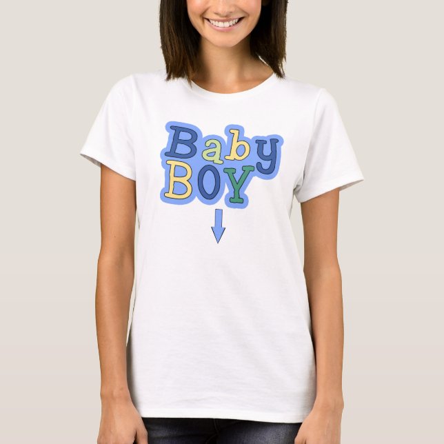 Baby Boy Pregnancy Announcement T-Shirt (Front)