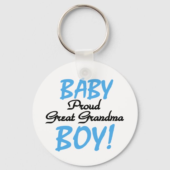 Baby Boy Proud Great Grandma Keychain (Front)
