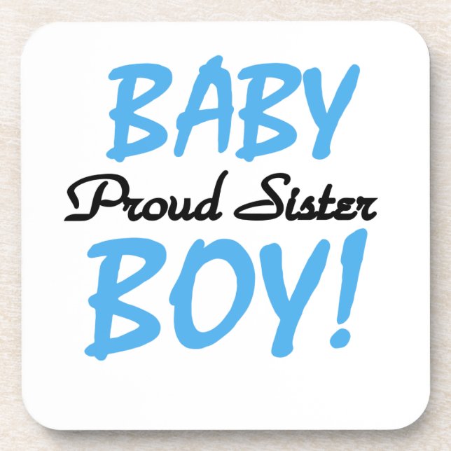 Baby Boy Proud Sister Gifts Beverage Coaster (Front)