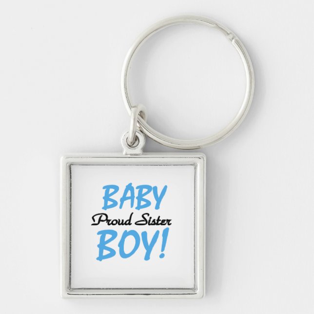 Baby Boy Proud Sister Gifts Keychain (Front)