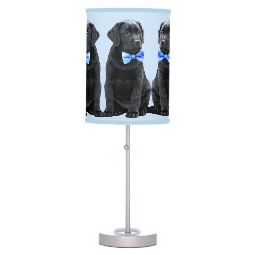 Baby Boy Puppy _ Cute Dog Blue Black Lab Puppy Table Lamp