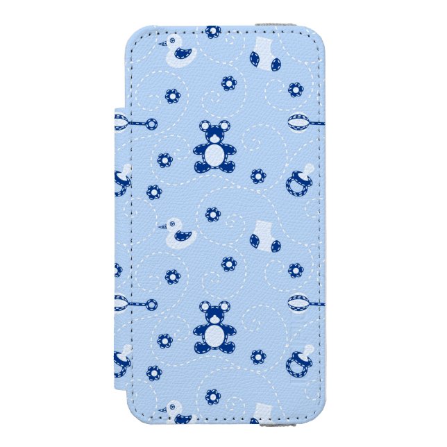 Baby-boy Quilt Pattern Incipio iPhone Wallet Case (Folio Front)