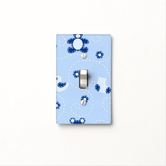 Baby-boy Quilt Pattern Light Switch Cover (In Situ)