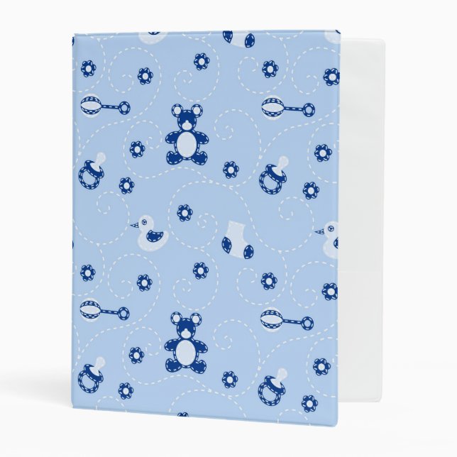 Baby-boy Quilt Pattern Mini Binder (Front/Inside)