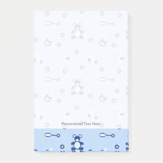 Baby-boy Quilt Pattern Post-it Notes (Front)