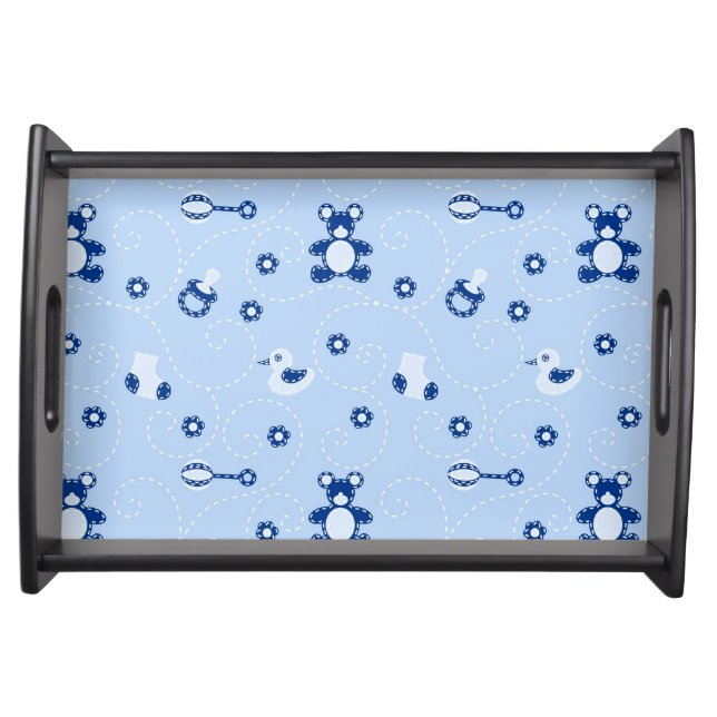 Baby-boy Quilt Pattern Serving Tray (Front)