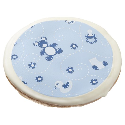 Baby-boy Quilt Pattern Sugar Cookie (Angled)