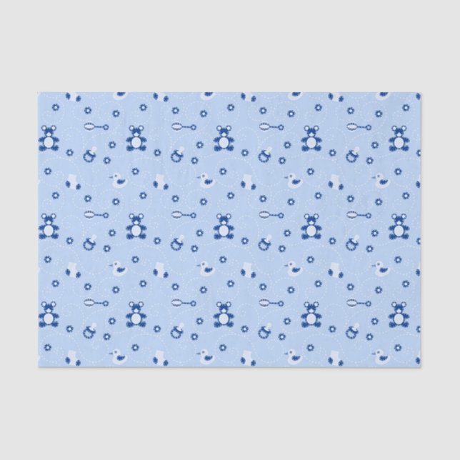 Baby-boy Quilt Pattern Tissue Paper (Front)