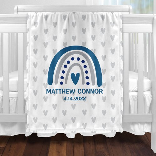 Baby Boy Rainbow and Hearts Personalized