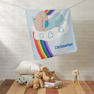 Baby Boy Rainbow Design Baby Blanket