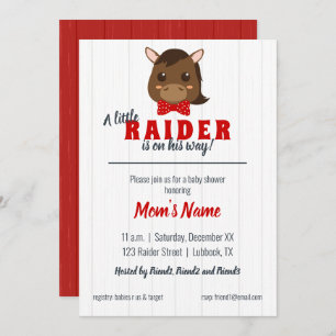 Baby Boy Red Horse Baby Shower Invitation