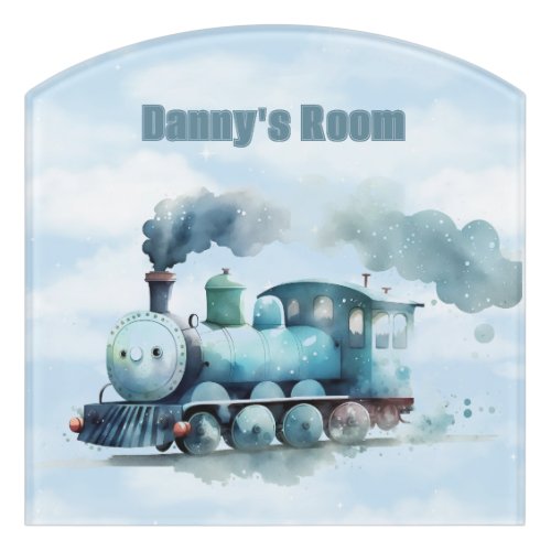 Baby Boy Room Little Train Engine Door Sign