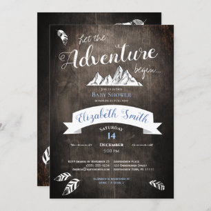 Baby boy Rustic adventure babyshower Invitation