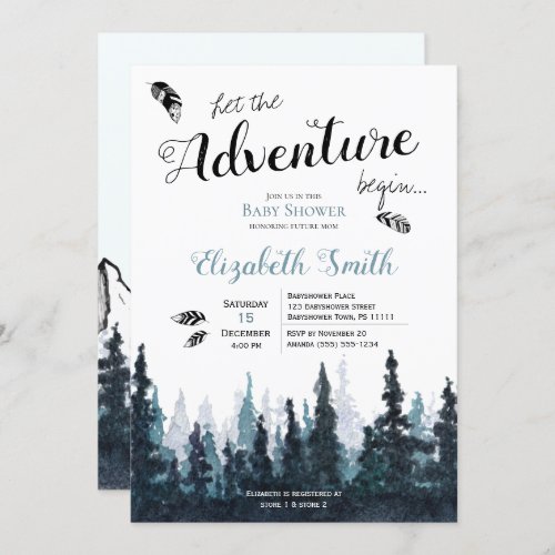 Baby boy Rustic adventure theme babyshower Invitation