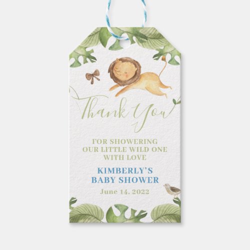 Baby Boy Safari Jungle Baby Shower Favor Gift Tags