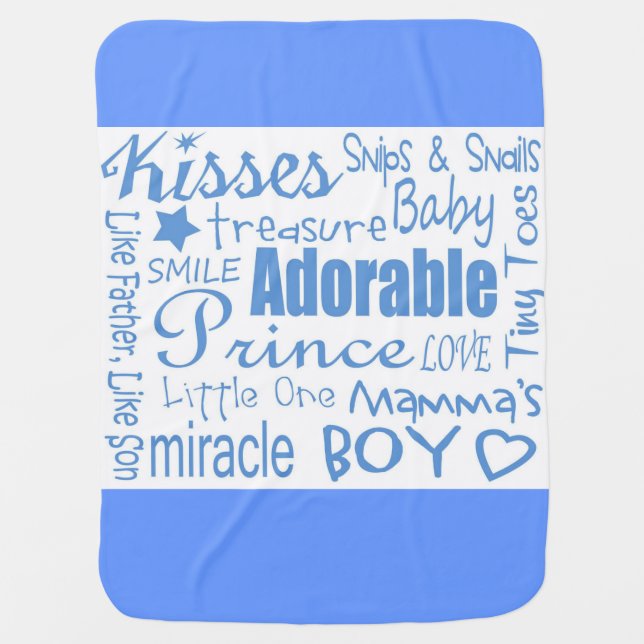 Baby Boy Sayings Custom Baby Blanket (Front)