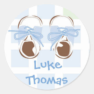Baby Boy Shoe Gift Label