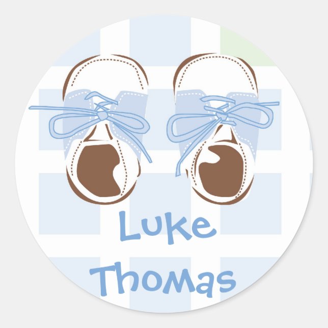 Baby Boy Shoe Gift Label (Front)