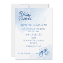 Baby Boy Shoes Baby Shower Invitation | Blue Water