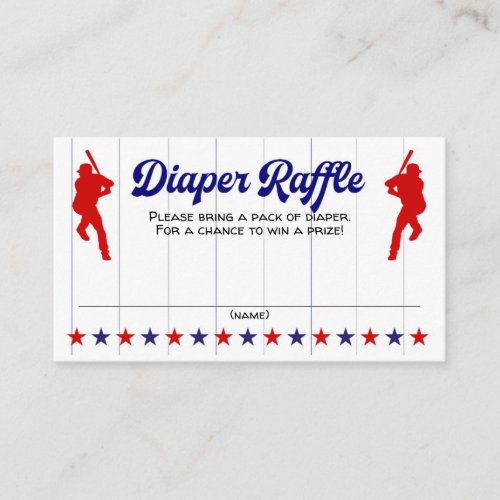 Baby Boy Shower Baseball Diaper Raffle Ticket Enclosure Card