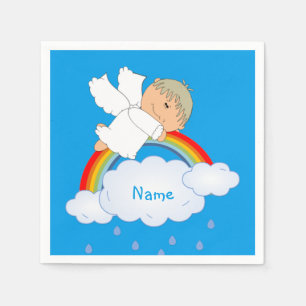 Baby Boy Shower Birthday Party Cute Angel Napkins